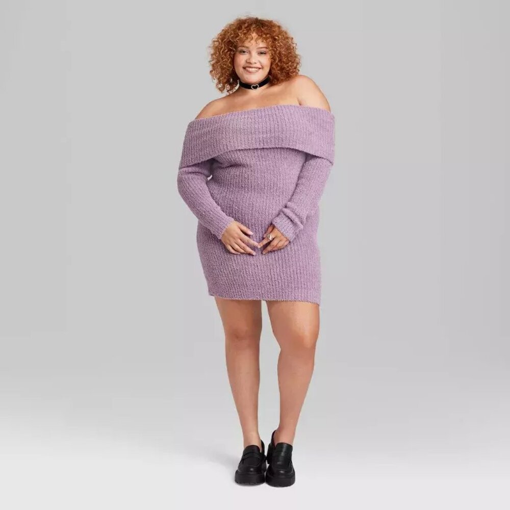 New! Women's Long Sleeve Mini Sweater Dress - Wild Fable™ Mauve